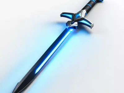 Futuristic Energy Sword Blue 3D model