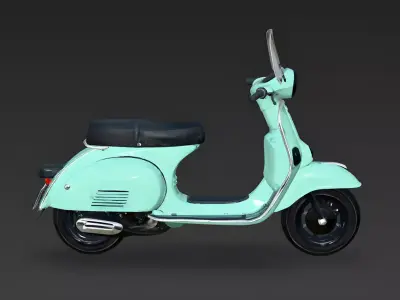 Dolce-Veloce Classic Urban Scooter Low Poly 3D Model Low-poly 3D model