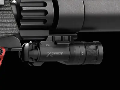 Surefire X300V LED Weapon Light Low-poly 3D model