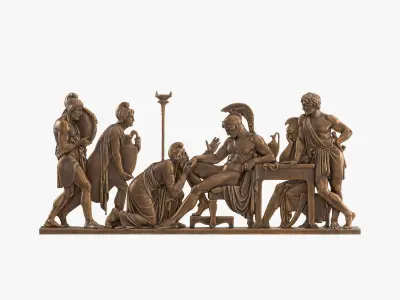 Bronze Relief Priam Pleads Achilles 3D model