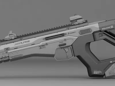 Alpine gun 3D model