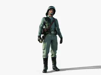 Rebel Trooper Rigged Animated Low-poly 3D model