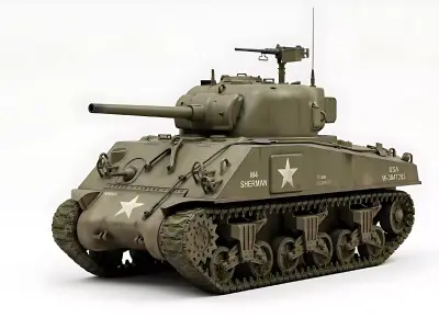 Tank M4 Sherman WWII Medium Tank Military Vehicle STL Model 3D print model