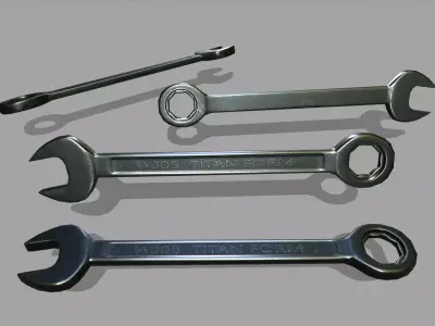 wrench Low-poly 3D model 9