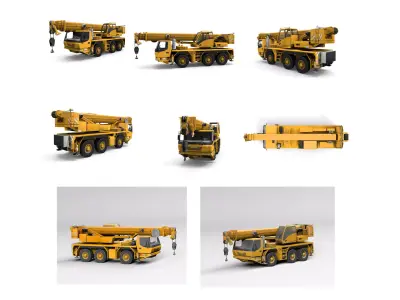 Collection of heavy and industrial vehicles Low-poly 3D model