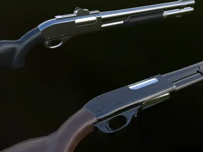 Game Ready Classic Shotgun  Low-poly 3D model