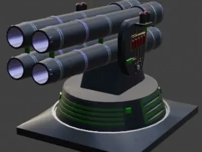 TD Tower 006 Missile Launcher Low-poly 3D model