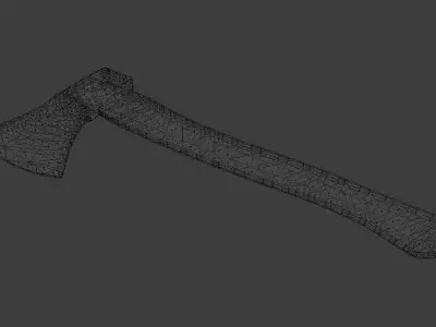 Wooden Axe Free low-poly 3D model get