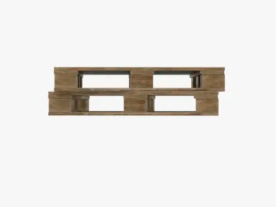 4K Wooden Shelves Pallet Rack Low-poly 3D model