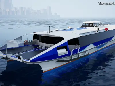 River Bus Boat 3D model