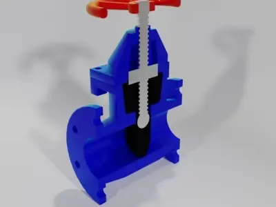 Valve water nondestructive Low-poly 3D model