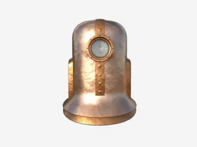 Old Diving Helmet C04 Clean Bronze - Character Design Fashion Low-poly 3D model