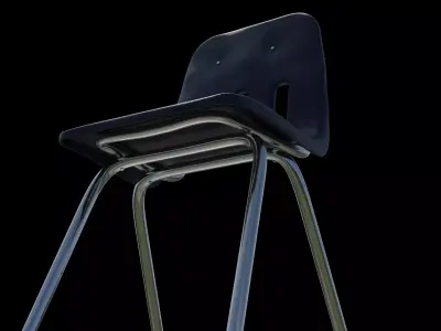 Plastic School Chair Low-poly 3D model