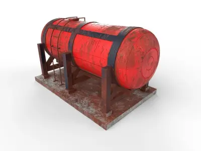 liquid tank M1 - Old Low-poly 3D model