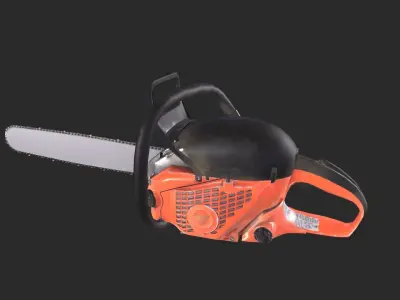Chainsaw Low-poly 3D model 6