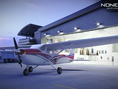 Cessna Plane Low-poly 3D model