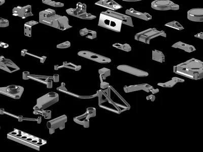 Hard surface Kitbash - 100 Details Low-poly 3D model