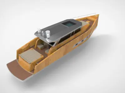 Modern luxury yacht Low-poly 3D model