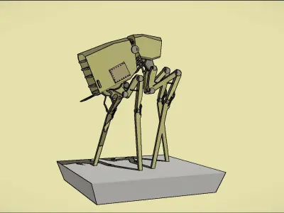 low poly robot at t Low-poly 3D model