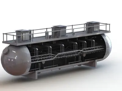 Oil And Gas Storage Tank API Based Design 3D model