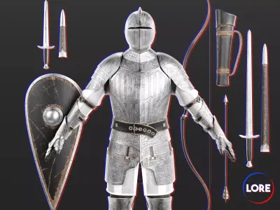 Medieval Collection Elegant Soldier 3D Model Pack