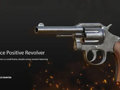 colt police gun Low-poly 3D model