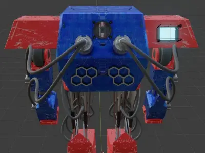 Sci-Fi Robot Low-poly 3D model