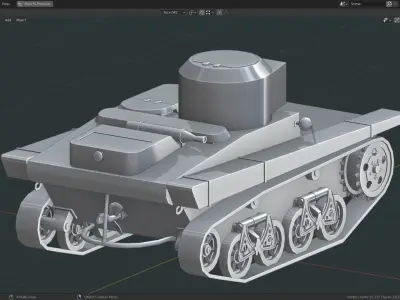T 37a Tank Base Mesh Low-poly 3D model