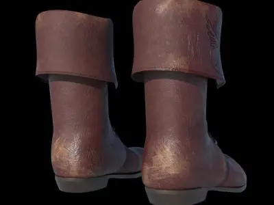 Oldstyle worn boots with lacet 3D model