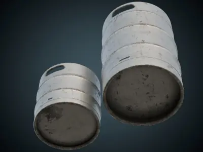 Beer Kegs 1B Low-poly 3D model