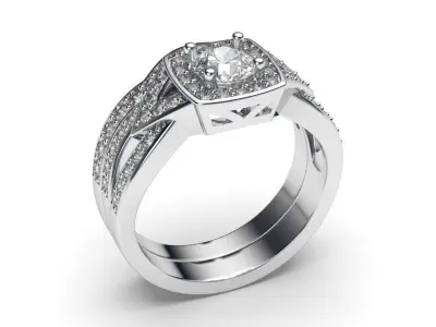 solitaire with ring sizes  8 part S93 3D print model