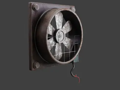 Industrial Exhaust Fan High Poly PBR 3D Model 3D model