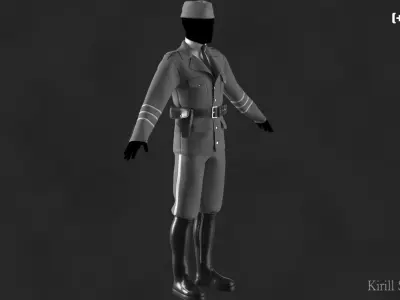 Military Outfit Marvelous designer Clo3d OBJ mtl FBX ZPRJ 3D model