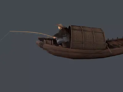 Fisherman  Low-poly 3D model