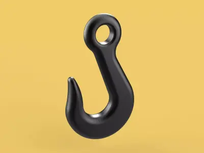 STANDARD EYE HOOK FORGED SINGLE LIFTING CRANE HOOKS HOIST TON 3D model