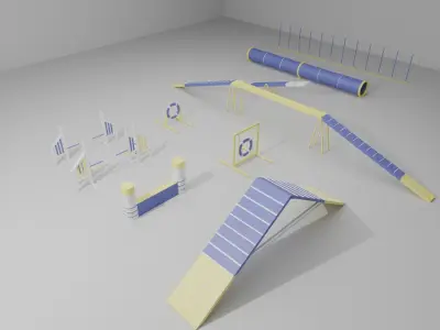 Dog training agility course equipment 3D model obstacles 3D model