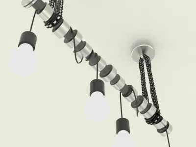 Industrial ceiling lamp 3D model