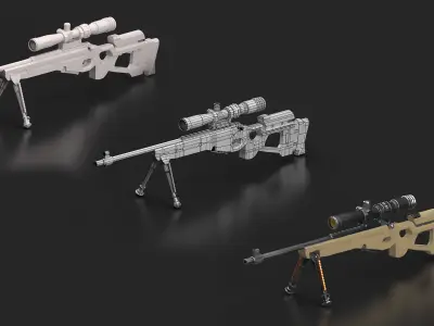 SV-98 Gun Low-poly 3D model
