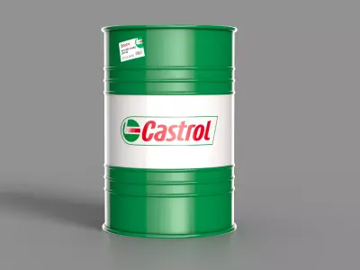 Realistic Castrol Oil Barrel 3D Model Low-poly 3D model