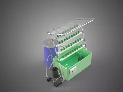 IOT HYDROPONIC PLANT AUTO CONTROL WATER CYCLE PUMP NOZZLE SPRAY 3D model