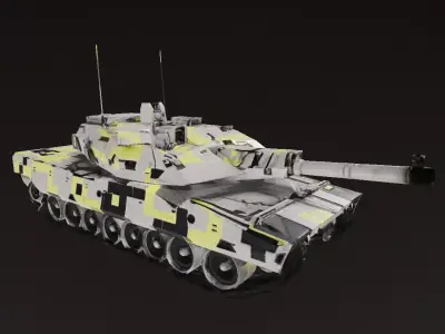 Urban Camo Battle Tank 3D Model Low-poly 3D model