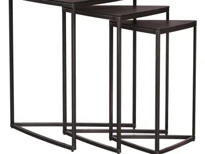 River Antique Rust Nesting Tables Crate and Barrel 3D model