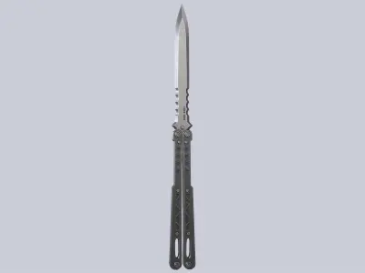 Butterfly knife Low-poly 3D model buy