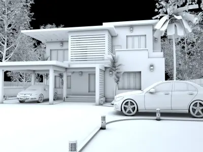 modern house  Free 3D model