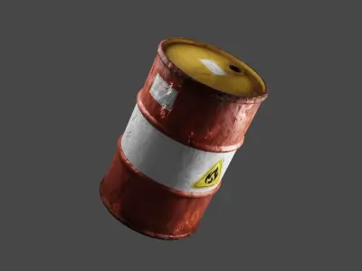 Explosive Barrel Game-Ready for AAA games Low-poly 3D model