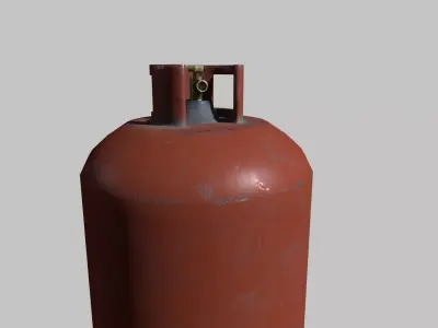Gas Canister Trolley and Gas Can Low-poly 3D model