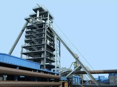 Steel Plant  Industrial Factory Complex 3D model