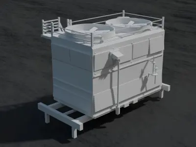 Two Industrial air conditioning Low-poly 3D model