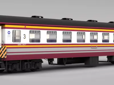 State Railway of Thailand Bogie Third Class Carriage 3D model