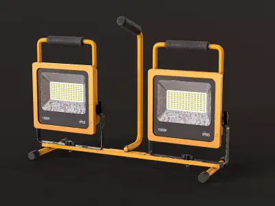 Construction Lights Tripod 3D Model Pack